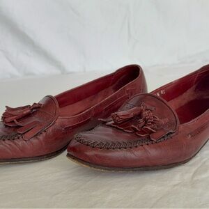 COLE HAAN Made in Italy Men 8.5 Wide Brown Leather Loafers 3632 Lux 100% Lined